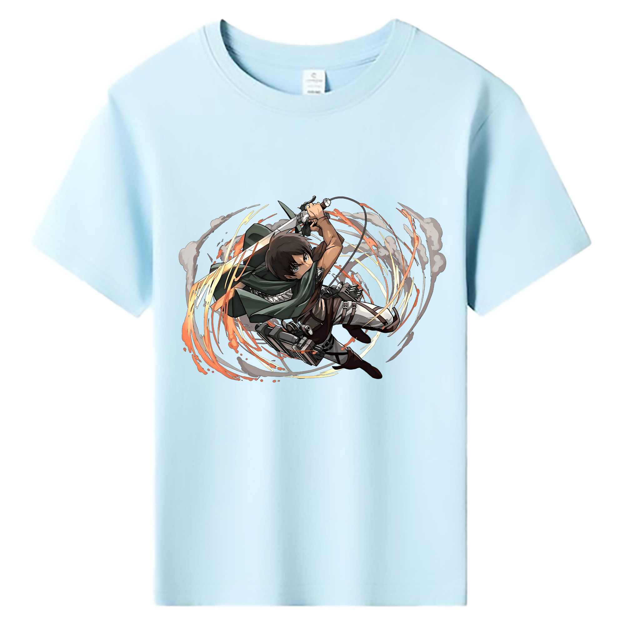 （画像用） 進撃の巨人 エレン･イェーガー Attack on Titan Eren Jäger 綿100％キッズTシャツ（フロントプリント）